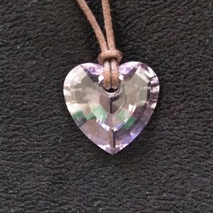 Genuine Swarovski pink heart pendant (large)